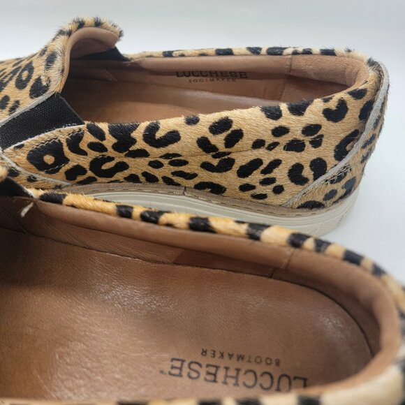 Lucchese Women 9M Leopard Cowhide Loafers Casual Shoes Made in Brazil Excellent - Picture 6 of 16